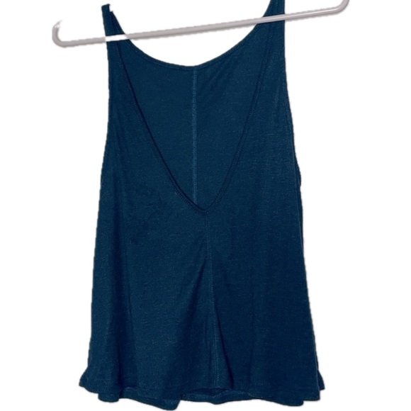 SOLD Free People Open Back Tank Top XS Teal - Picture 2 of 4